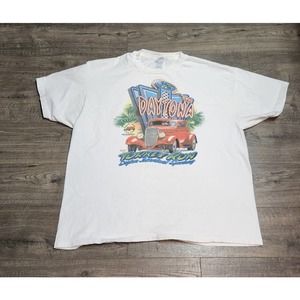 Vintage 90s 1995 Single Stitched Daytona Beach Hot Rod Turkey Run T Shirt XXL